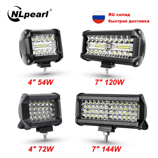 NLpear 12V 24V LED Bar Offroad Spot Flood Combo LED Light Bar/Work Light for Truck Car SUV 4WD 4x4 Boat ATV Barra LED Headlights